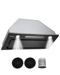 VEVOR Range Hood Insert, TikTokShopBlackFriday, 30 Inch Built-in Kitchen Vent Hood, 800CFM Stainless Steel Stove Hood, with Gesture & Touch Control, LED Light, Baffle Filters, 4-Speed Exhaust Fan, Ducted/Ductless Convertible
