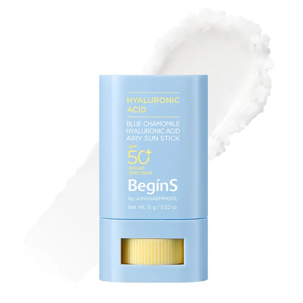 BeginS Hyaluronic Acid Blue Chamomile Airy Sun Stick SPF 50+ Broad Spectrum 15g Sunscreen