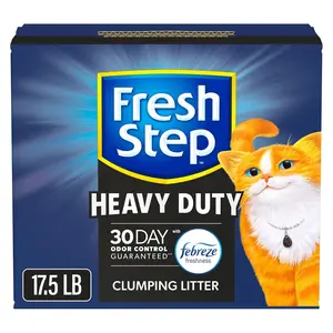 Fresh Step Clumping Cat Litter, Heavy Duty Advanced, Long Lasting 30-Day Odor Control with Odor Eliminating Carbon, 17.5 lb