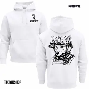 Tactical Coyote Soldier Hoodie Hunting Graphic Pullover Hoodie Thermal Camo Night Life Sweatshirt Predator Gear Men's Shirt Gift For Coyote Hunters, Unisex Long Sleeve Crewneck Shirt