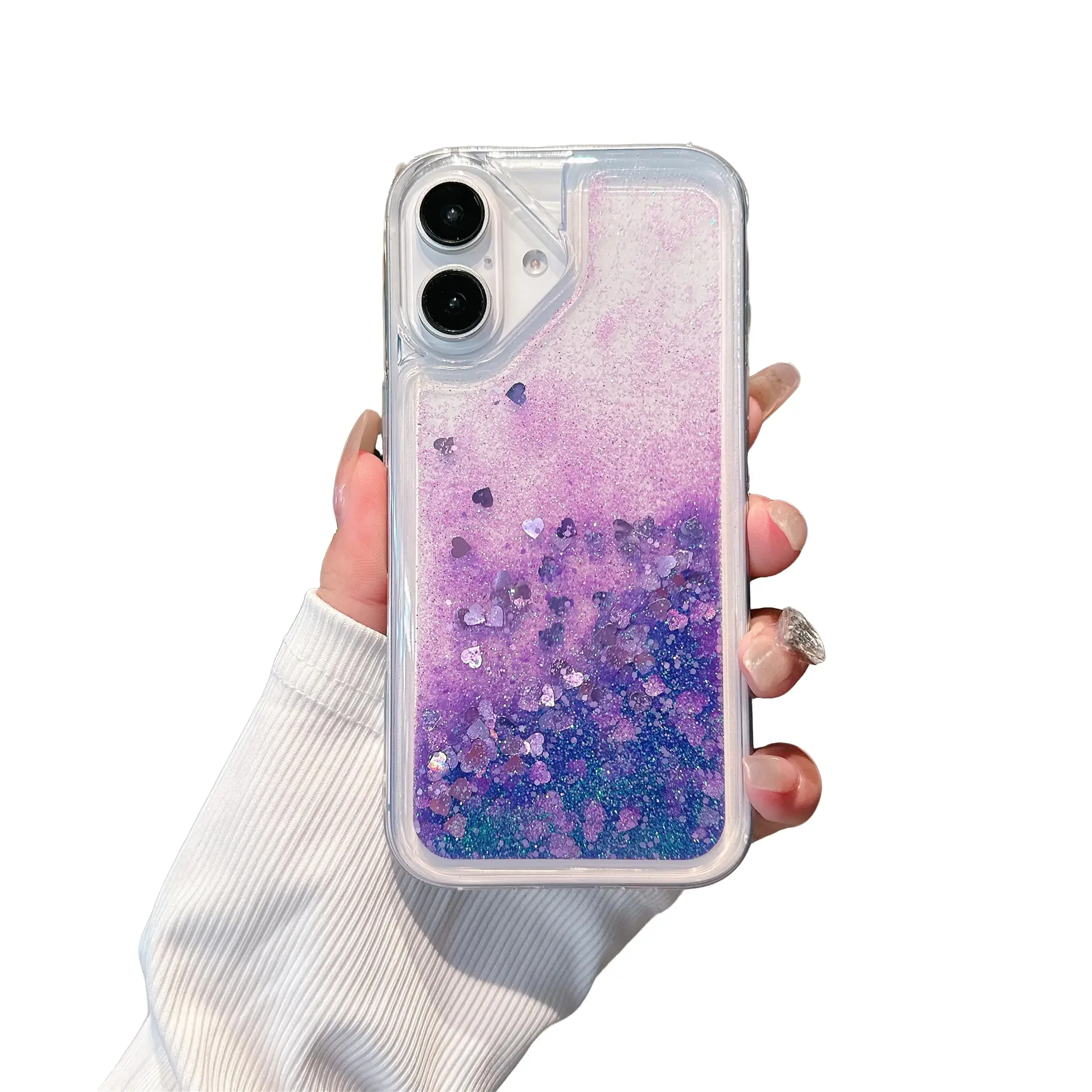 Love Heart Liquid Glitter Quicksand Bling Sequins Soft Casing - Military Grade Shockproof Magnetic Cellphone Accessories for iPhone 17,16,15,14,13 Mini,12,11 Pro Max,X,XS,XR,8,7 Plus,SE - TikTok Shop Creator Picks, Handheld Devices Compatibility