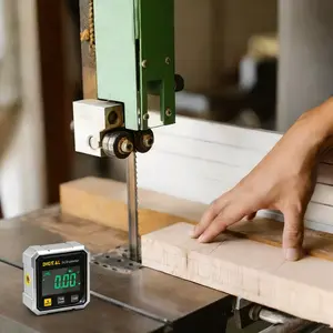 USB Rechargeable Digital Angle Finder with Electronic Laser, 4-side Strong Magnetic Angle Gauge, Cube Inclinometer with Backlight for Woodworking Tablesaw - Gift for Men