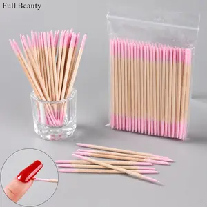 100Pcs Double Ended Nail Cleanup Sticks – Gel Polish Remover Brushes for Nail Art, Precision Dual-Ended Design, Professional Salon & DIY Manicure, Clean Edges, Flawless Nails, Bulk Pack for Home & Travel