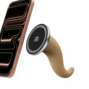 Wooden Mobile Phone Magnetic Mount, Handheld Grip Holder for Lazy Use, Prevents Hand Fatigue and Pain, Strong Magnetic Stability, One-Handed Operation, Essential Stand for Watching Shows and Gaming