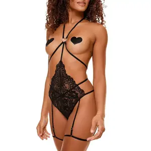 Adore Me Women's Tiah Open Back Lingerie M / Jet Black.