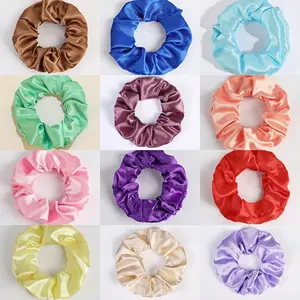 Scrunchies Hair (Random Color) Ties Silk Satin Scrunchy Silk for Hair Silk Ponytail Holders For Women Style