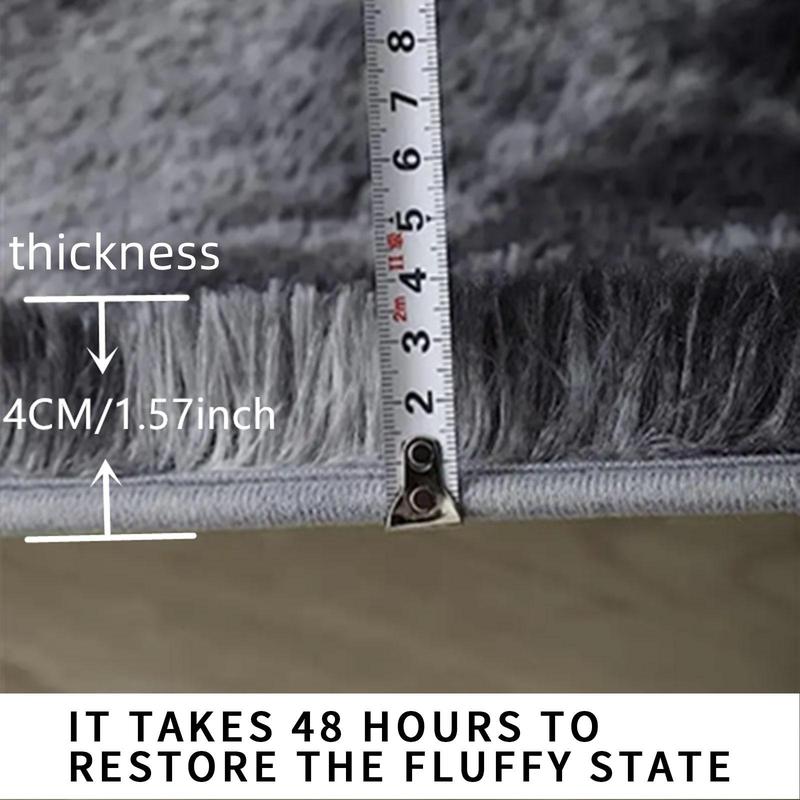 Ultra Soft Silk Wool Solid Color Flocking Carpet, Long Hair Rug for Living Room Coffee Table Bedroom Window Seat Home Bedside Mat Floor Pad, Shaggy Fuzzy Rugs