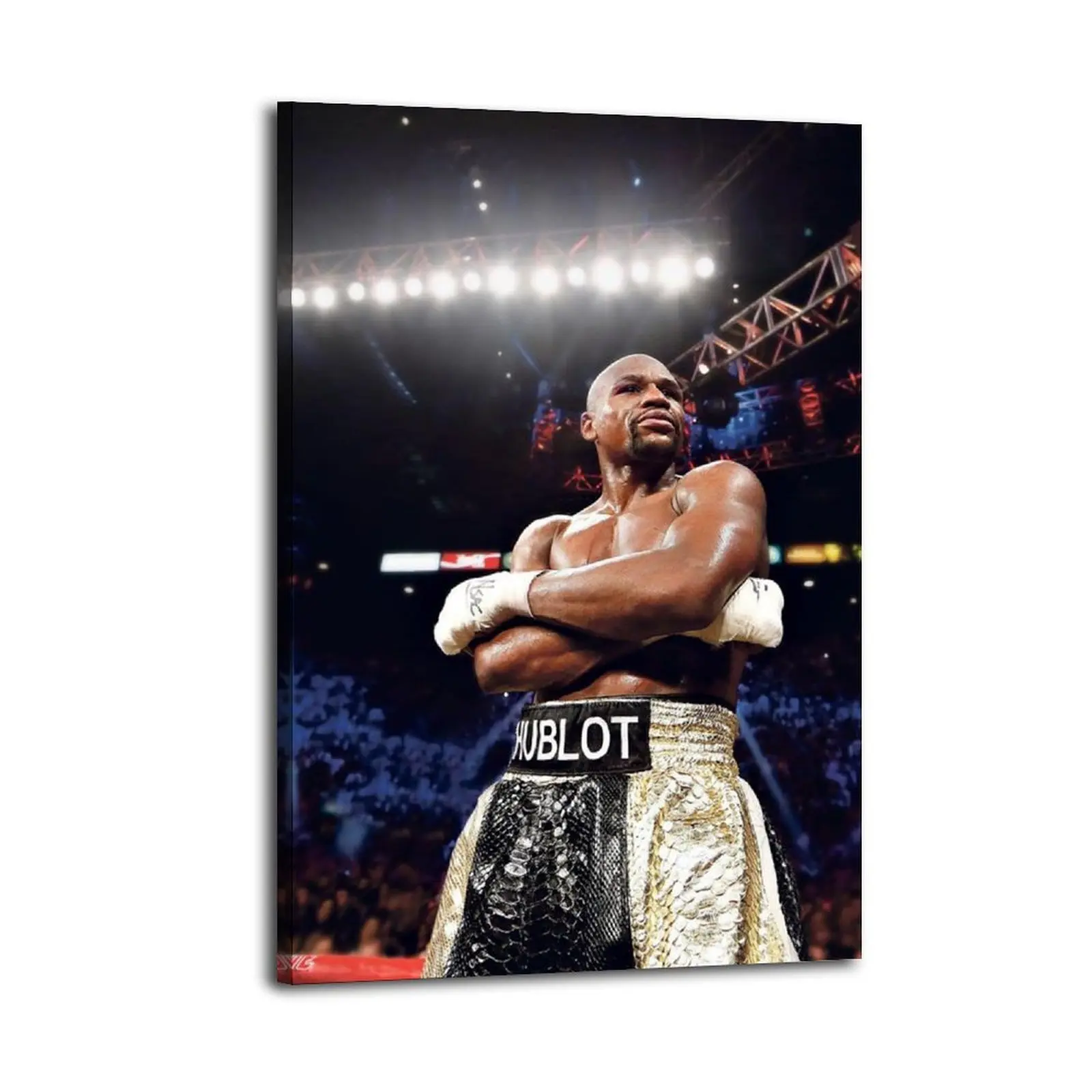 Floyd Mayweather Jr Frameless Wood Canvas Wall Art, Modern Aesthetic Home Decor Poster Print for Living Room & Bedroom, Ideal Gift for Family Home Supplies