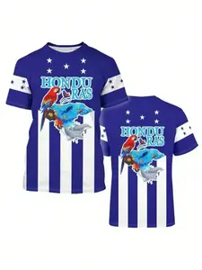 Men's 3D Football Sports Shirt, Honduras Style Men's T-Shirt, Suitable for Sport and Casual Wear, Soccer Sports Shirt, Sports Top, Football Jersey