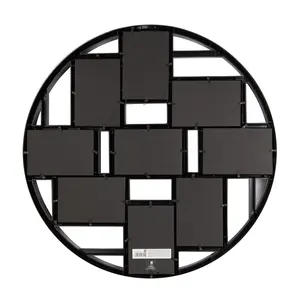 Umbra Black Mid-Sized 9-Opening Plastic Collage Wall Frame - Collage-Ready Decorative Display for Baby & Maternity, Gallery-Style Photo & Mural Art Holder