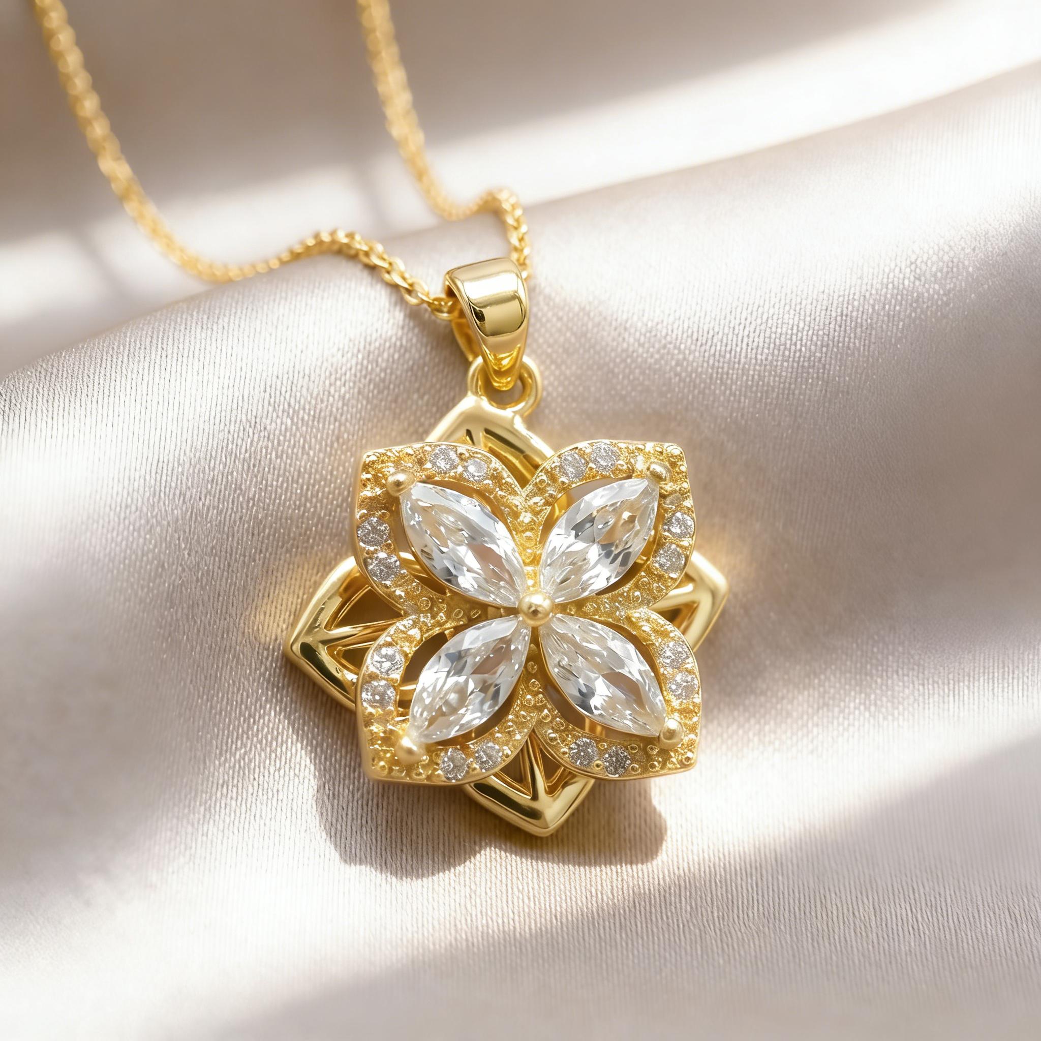 14K Gold Plated Four Leaf Clover Choker, Colorful CZ Lucky Pendant, Hypoallergenic Sterling Silver, 18"+2" Adjustable Necklace for Women Gift