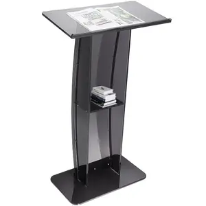 VEVOR Acrylic Podium, 47 Clear Acrylic Podium Stand with Wide Reading Surface Storage Shelf, Floor - standing Clear Pulpits Acrylic for Church Office SchoolVEVOR Super Brand Day