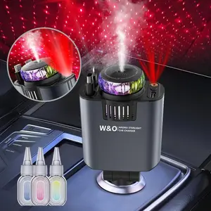 2025 Starlight 5-in-1 Car chargers | Retractable Fast Charger with Dual Ports, USB-C & Lightning Cable | Fast Charging for iPhone, iPad, AirPods, Samsung, Google ,Mother's Day gift