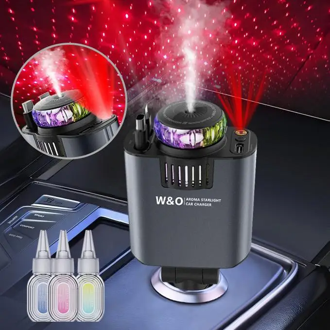 2025 Starlight 5-in-1 Car chargers | Retractable Fast Charger with Dual Ports, USB-C & Lightning Cable | Fast Charging for iPhone, iPad, AirPods, Sams