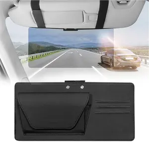 Sun Visor Extender for Car, Anti Glare Car Sun Visor Extension with Card Holder, Foldable Sun Glare Blocker Visor Organizer for Driving, Universal Fit for Car SUV Truck