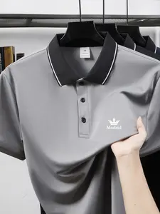 Unisex Straight Leg Casual Sport Polo Shirt, Outdoor Running Equestrian Golf Wear, Madri Crown Print, Quick Dry Mesh Fabric, Gift Present