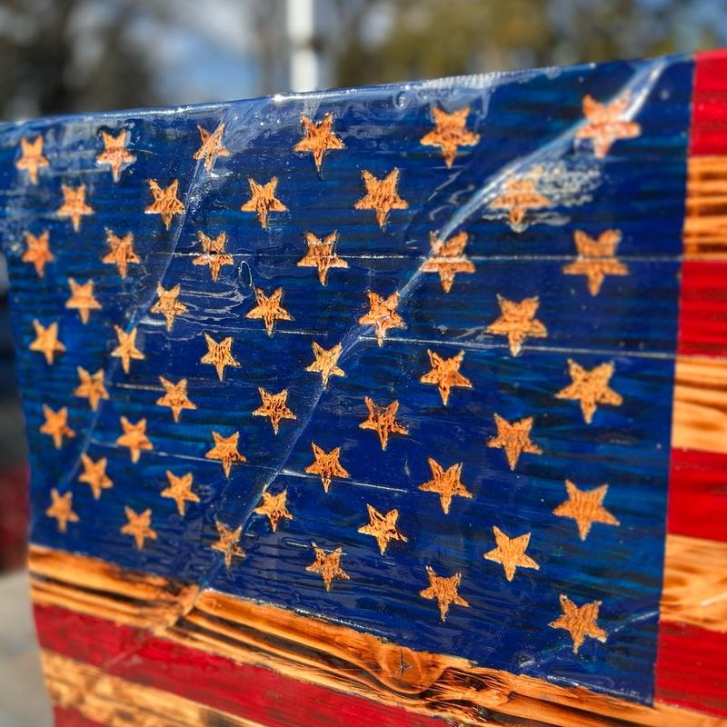 Wooden hand crafted American flag Decor Hangable Decoration Hangingqwp