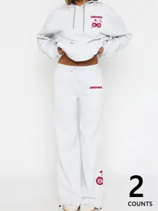 Women's Floral Pullover Sweatshirt & Warm Pants Set, Fashion Vintage Camping Party, Perfect Gift for Friends and Mom