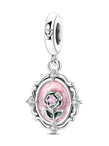 Mother's Day Gift Romantic Eternal Rose Pendant Bead, Fashion Jewelry Accessory, DIY Bracelet Necklace Gift, Synthetic Gemstone Birthday Present, Diy Personalization, Unisex Appeal