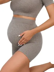 Women Maternity Workout Yoga Shorts Active Maternity Shorts Buttery Soft High Waisted Maternity Biker Shorts Prenatal Maternity Clothing