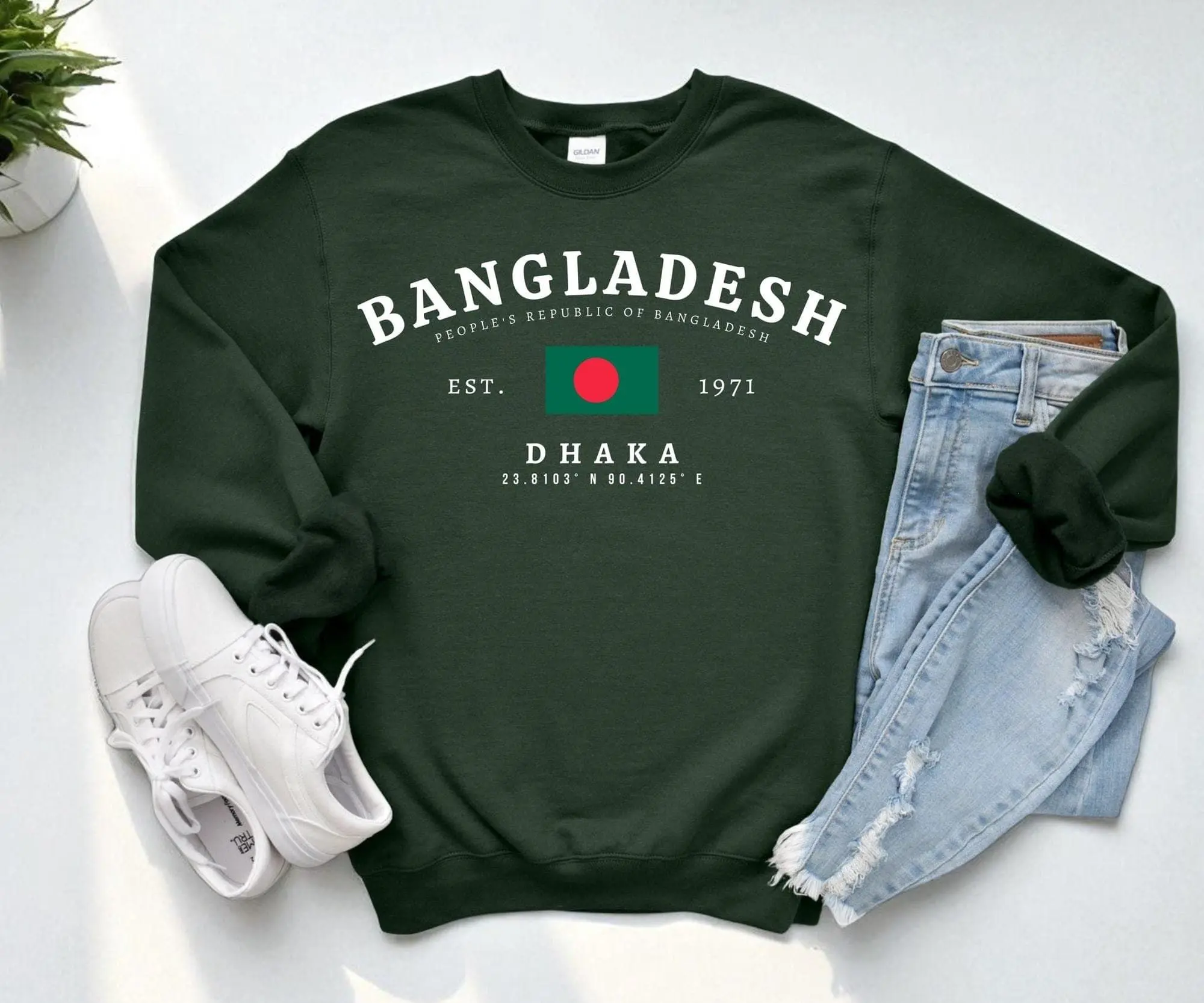 Bangladesh Crewneck Sweatshirt, Baltic Country Pullover, Travel Gift