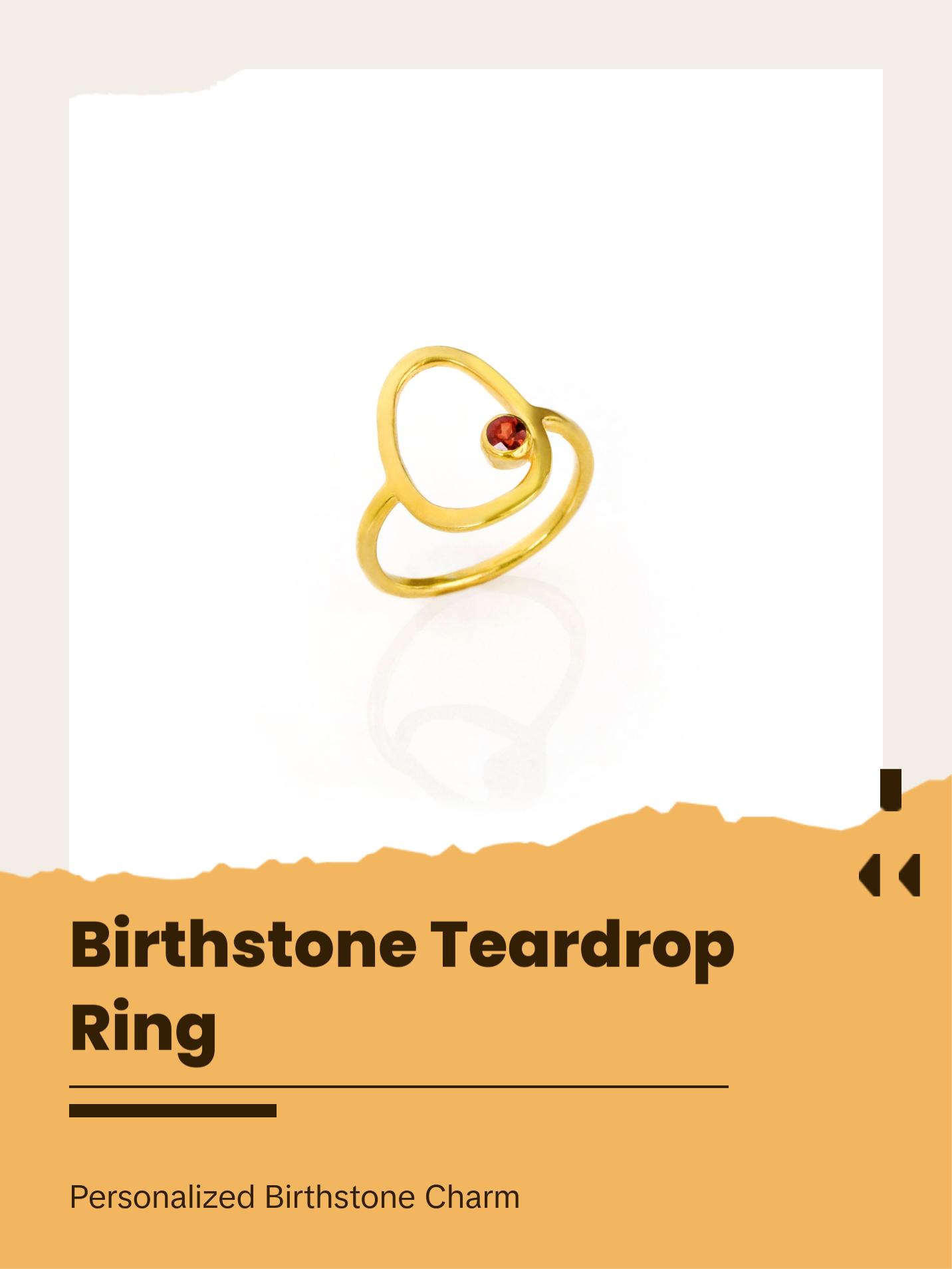 Custom Birthstone Open Oval Ring