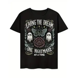 Men's funny Vintage graphic-Inspired "Living The Dream One Nightmare At A Time" Graphic T-Shirt Sold by Shine Crew