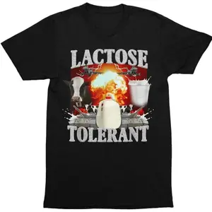 Lactose Tolerant T-Shirt Menswear Top Underwear Tshirt Streetwear Tropical