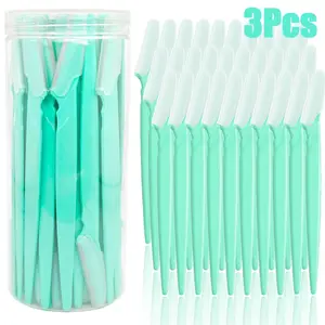 Green Eyebrow Razor and Face Razor for Women and Men, Eyebrow Hair Trimmer and Shaver with Protective Cover, Stainless Steel, Safe and Newbie Friendly
