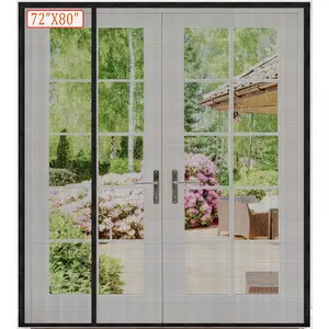 Reversible Heavy Duty Fiberglass  Screen Door for Sliding Door,Closely Spaced  for a Tight Seal, Door  Screen  Closure,Screen 74"x81"Left/Right Side Opening"