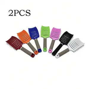 2-Pack Arc-Shaped Comb Set, Volumizing Wide-Tooth Massage Comb, Oil-Head Hair Brush, High Crown Smoothening Comb, Salon-Quality Design