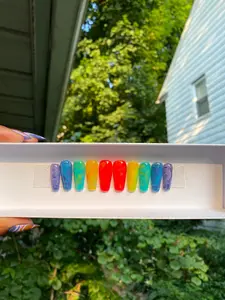 “Marbled” Pride Presson nails. “Marbled” Pride Presson nails.