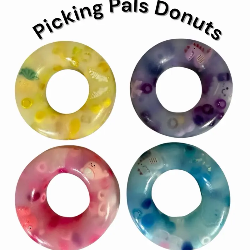 Set Of 4 Picking Pals Donuts With Beads and Charms Inside
