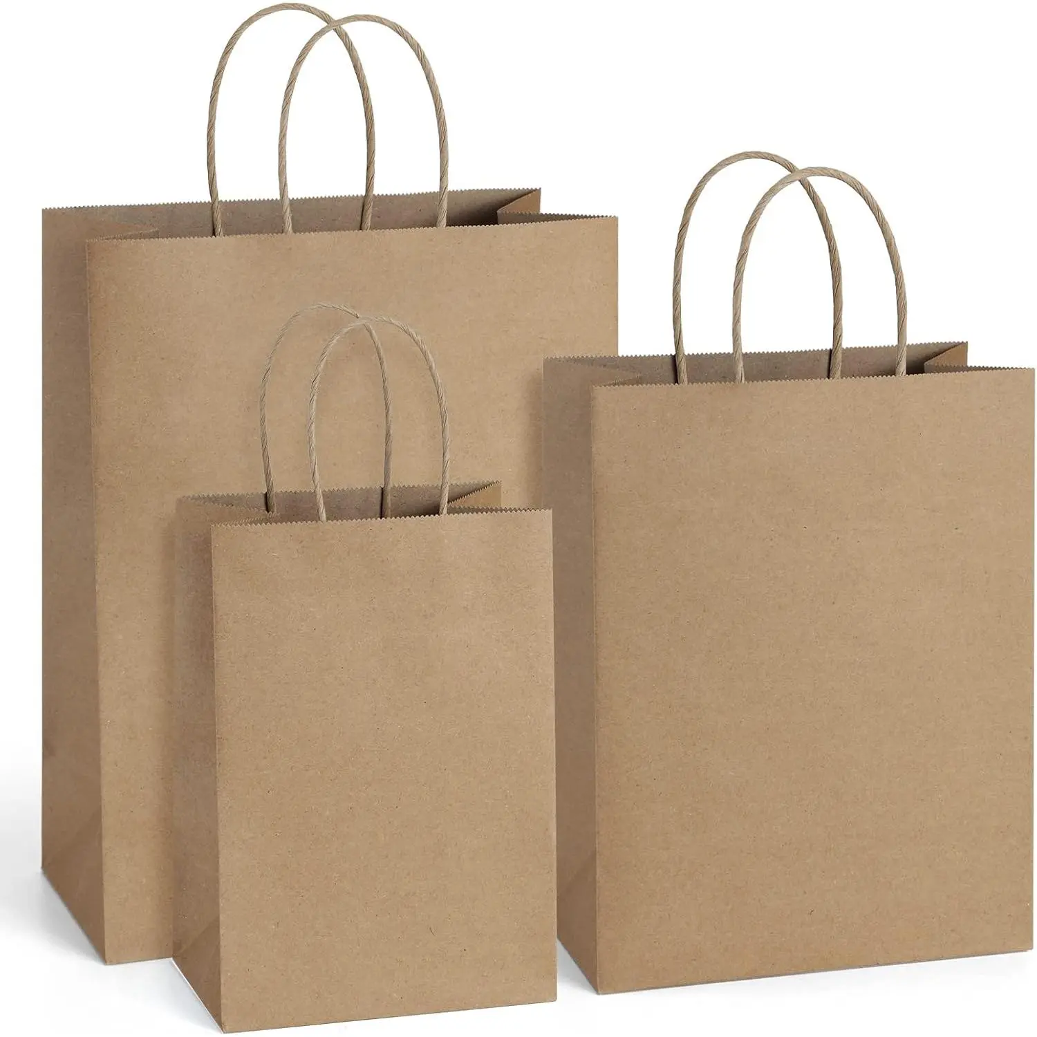 75 count  Paper Bags 5x3x8, 8x4.25x10, 10x5x13  Bags with Handles Bulk for Shopping, Retail, Merchandise, Recyclable Undecorated, Multi-Use Paper Sack