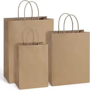 75 count  Paper Bags 5x3x8, 8x4.25x10, 10x5x13  Bags with Handles Bulk for Shopping, Retail, Merchandise, Recyclable Undecorated, Multi-Use Paper Sack