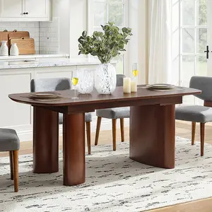 HULALA HOME Extendable Dining Table for Small Spaces | Space Saving Modern Dining Table with Hidden Leaf & Round Corners | Minimalist Expandable Kitchen Table for Apartment Home Office