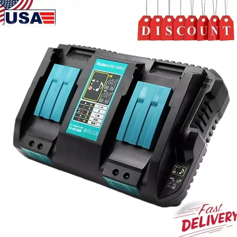 DC18RD Dual port charger For Makita 18V BL1830 BL1860 BL1840 LXT charger FAST SHIPPING