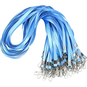 Light Blue Lanyards Bulk 50 packs Lanyards for ID Badges,Lanyards with Swivel Hook Clips for Name Tag Lanyard ID Holder
