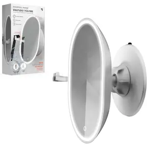 Fog-Free Heated Shower Mirror & Razor Holder - IPX7 Waterproof |   Rapid Defog Technology | Rechargeable Battery |   Swivel Wall Mount & Stand | 60-Second Fogless Mirror |   Bathroom Gift