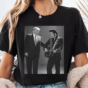 The King with The King Shirt, Trump and Elvis T-Shirt, Unisex Donald Trump Elvis Graphic Tee