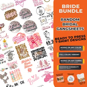 15PCS Bridal Mystery DTF Transfer Bundle – Ready to Press Wedding & Bachelorette Designs | Bride Tribe, Wifey, Champagne & More for T-Shirts, Totes & DIY Gifts