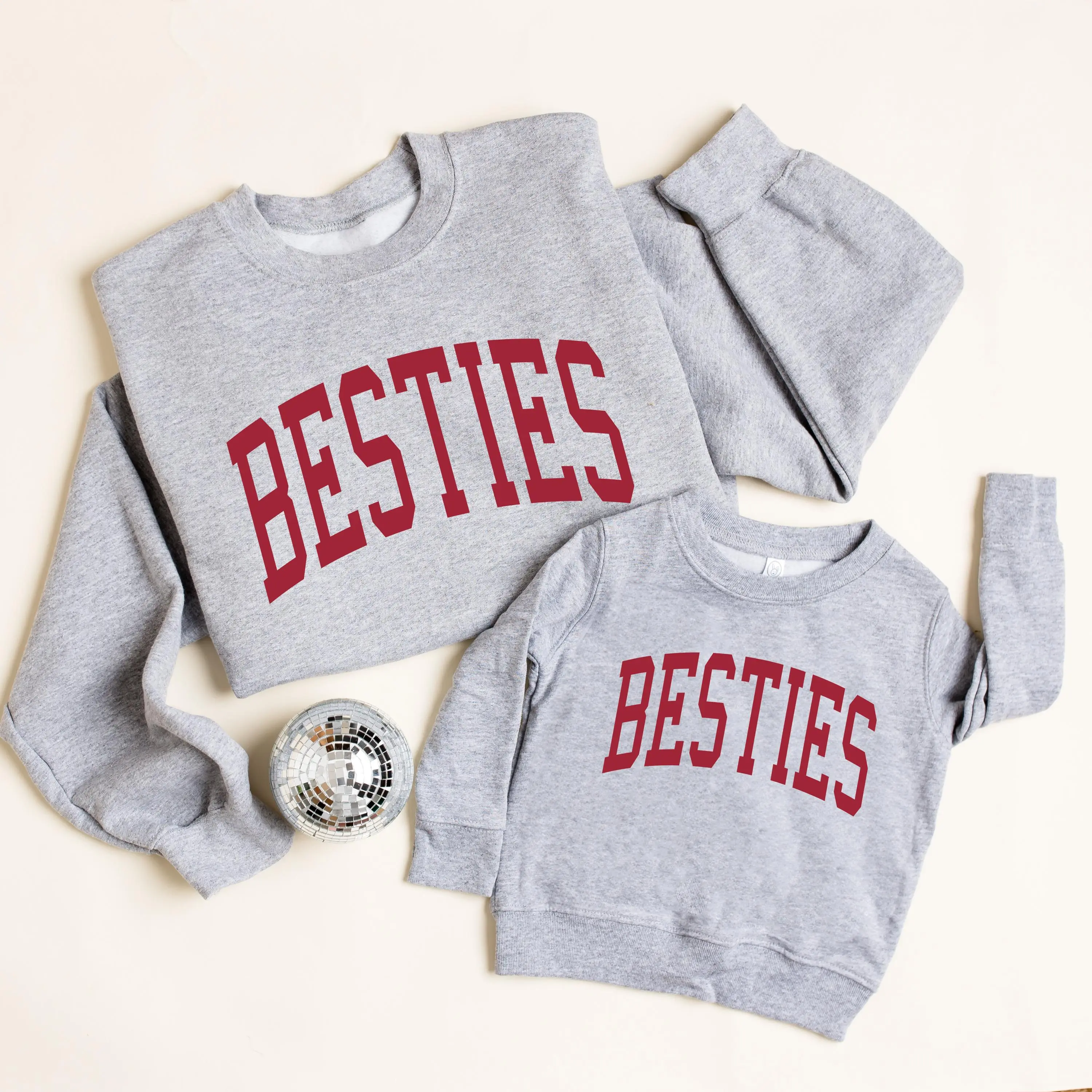 Gray Besties Matching Sweatshirts