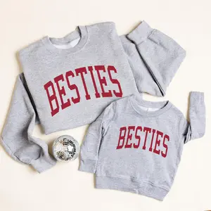 Gray Besties Matching Sweatshirts