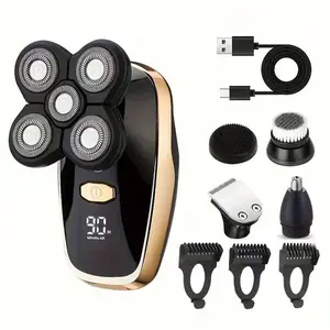 Five-In-One Men's Electric Shaving Set With LED Display - Wireless Rechargeable Light Head Trimmer, Men's Beauty Set, The Perfect Gift For Father's Day, Dad Or Others, Suitable For Family And Travel