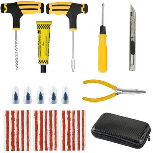 15pcs Tire Repair Kit, Puncture Plug Tool, Car and Home Tools, Suitable for Cars, Motorcycles, Bicycles, Electric Vehicles