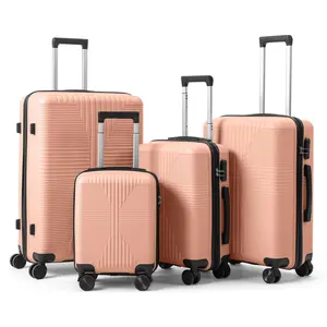 5-Piece Synthetic Hard Shell Luggage Sets (12in,16in,20in,24in,28in) - PP & ABS Material, Built-in TSA Lock, Dual Handles, 11kg Capacity - Ideal for Overseas Travel, Business Outings