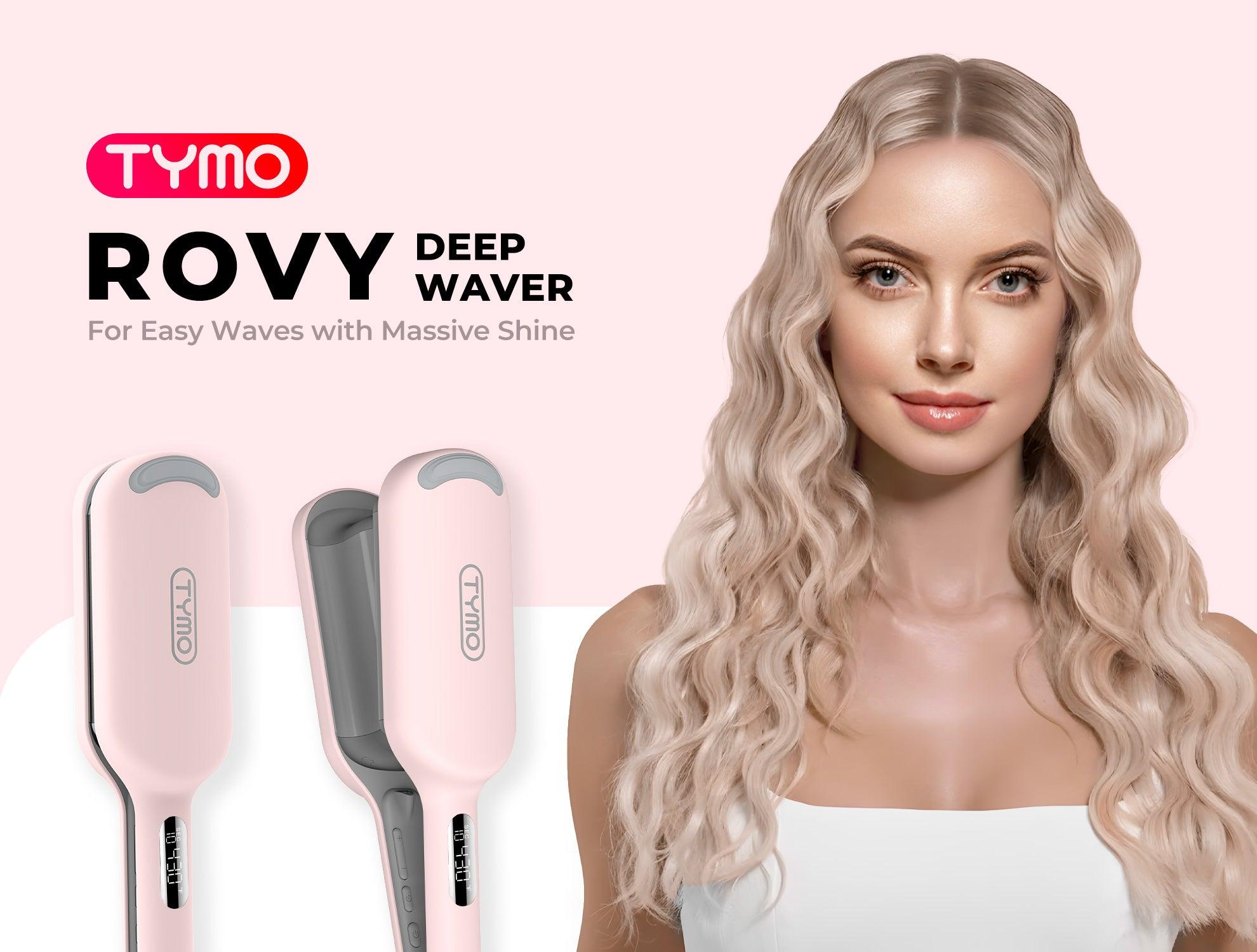 【Live Only】【Extra Gift in Live】TYMO ROVY / ROVY COMPACT-  Beach Waves Curling Iron, Ionic Deep Waver Hair Curler Tool with Ceramic 3 Barrel for Women, Dual Voltage, Anti-Scald, Easy to Use, 1.25 Inch, Pink, Beauty Equipment