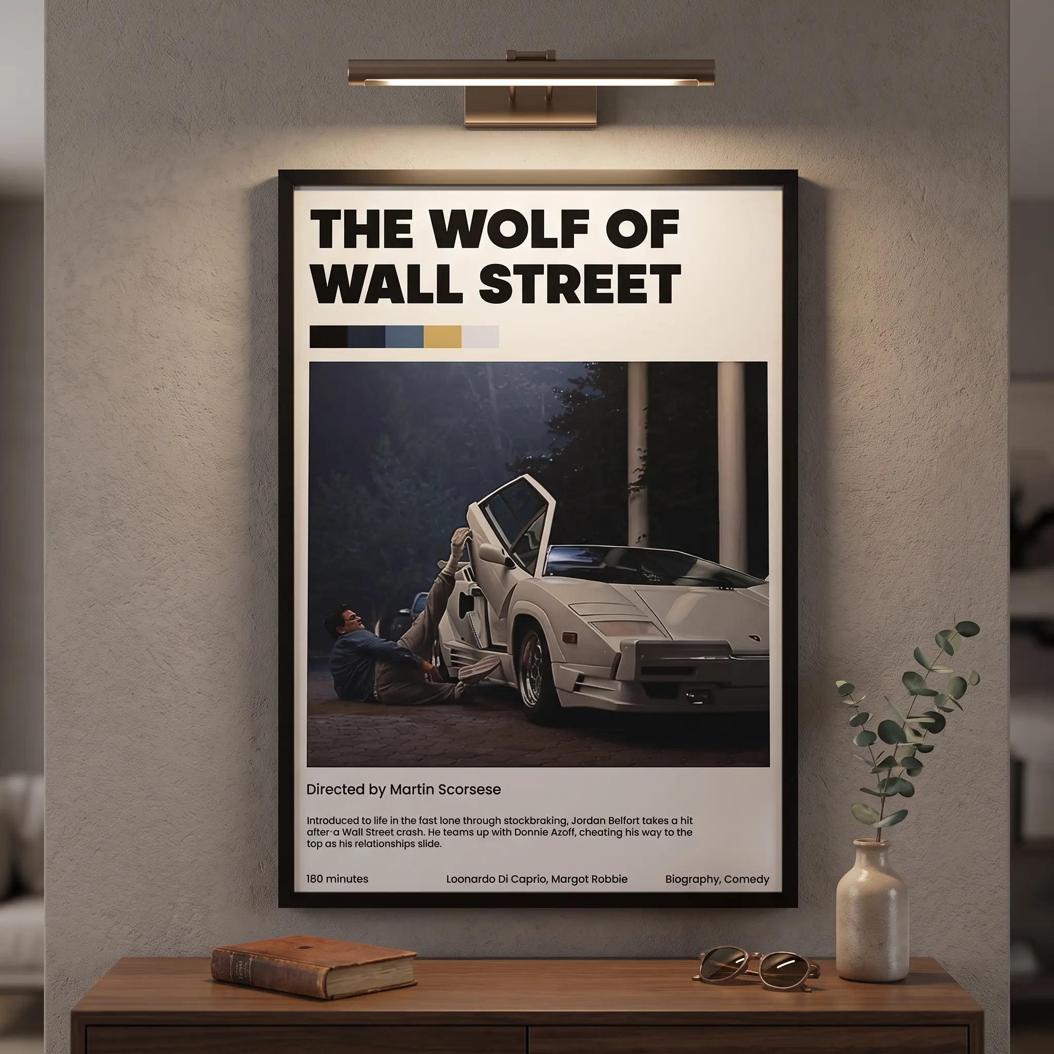 The Wolf of Wall Street Vintage Canvas Poster - Artistic Graphic Print, Home Decor for Living Room