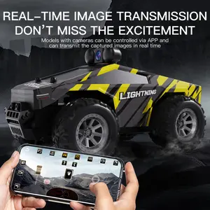 Lightning FPV RC Car with WiFi Camera Live Video Remote Control Drift Car 2.4Ghz High-Speed Racing Vehicle Sturdy Chassis Waterproof Off-Road RC Monster Truck for Teens & Adults
