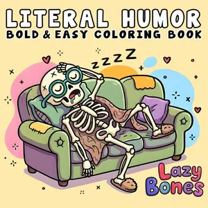 Literal Humor: Funny and Cozy Coloring Book for Adults and Teens, Bold and Easy, Simple and Big Designs for Relaxation Featuring Silly Wordplay, Literal Meanings, Dad Jokes, and Hilarious Scenes